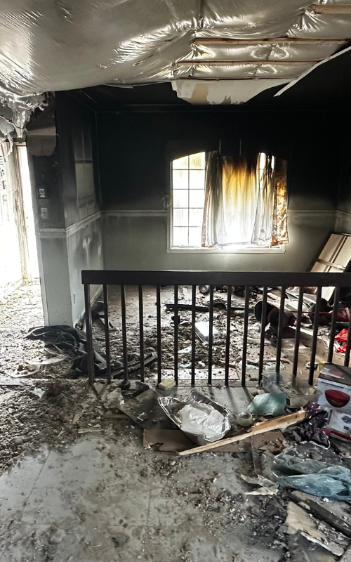 Image d'un appartement suite à un sinistre