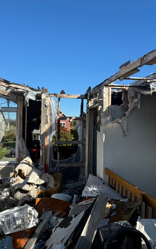 Image d'une maison démolie suite à un sinistre