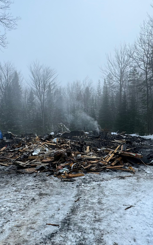 Image d'une maison démolie suite à un sinistre