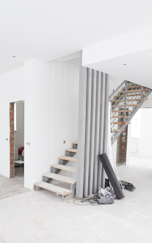 Image d'une maison avec des marches suite à un sinistre